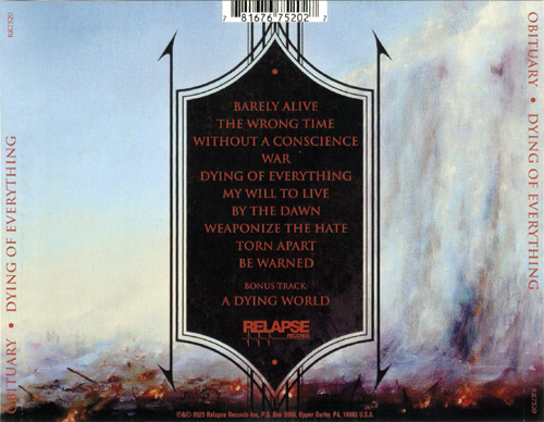 Obituary - Dying of Everything (2023) CD+Scans