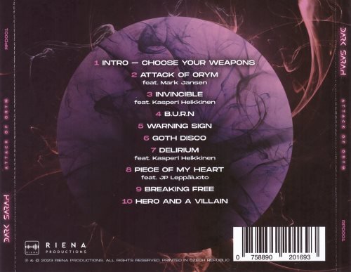 Dark Sarah - Attack of Orym (2023) CD+Scans + Hi-Res