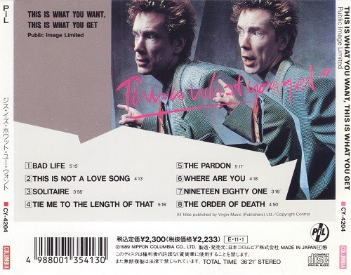 Public Image Ltd. - This Is What You Want... This Is What You Get (1984) [Japan Edition 1989] 320|FLAC, CD Scans