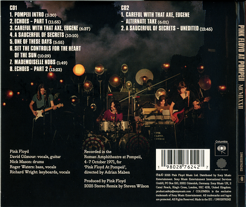 Pink Floyd - Pink Floyd at Pompeii - MCMLXXII (2025 Mix) [2CD] (2025) 320|FLAC|Hi-Res|CD|Scans|Blu-Ray|1080p|