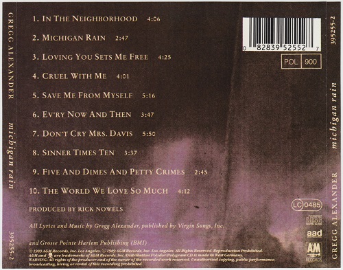 GREGG ALEXANDER – Michigan Rain (1989) 320|FLAC RARE