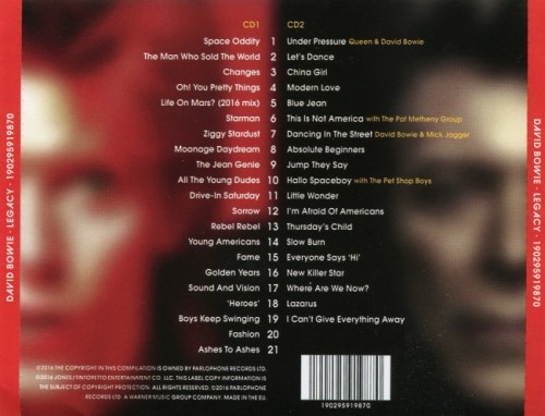 David Bowie - Lеgасу [2СD] (2016)
