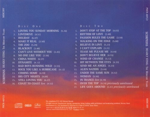 Scorpions - Dеаdlу Sting: Тhе Меrсurу Yеаrs (2СD) [Jараnеsе Еditiоn] (1997)